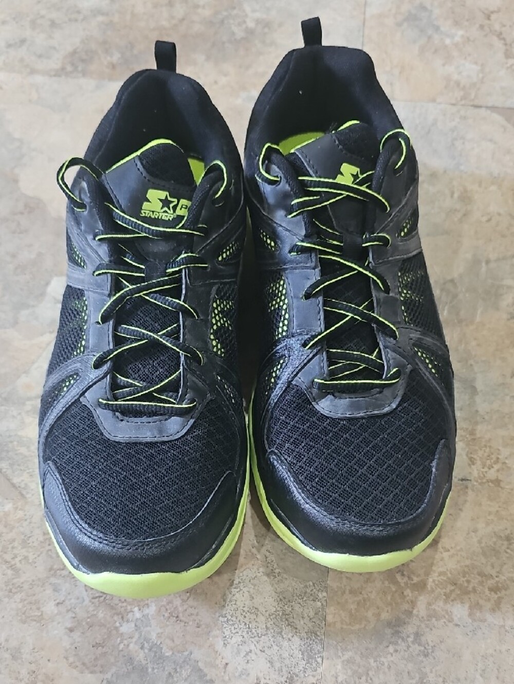 STARTER Men's Black and Neon Green Athletic Sneakers - Picture 2 of 7